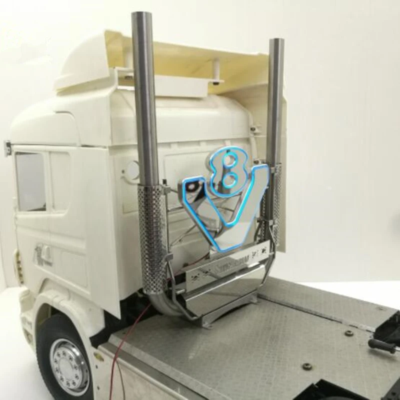 Tamiya scania actros грузовик V8 логотип выхлопное оборудование набор в сборе для 1/14 rc