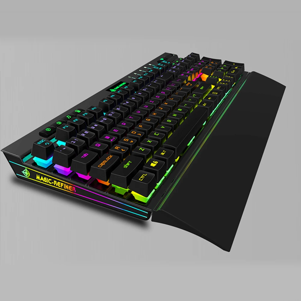 Magic-Refiner MK12 механическая клавиатура игровая клавиатура USB Проводная клавиатура 12 RGB 19 подсветка механический оптический переключатель 104 ключ