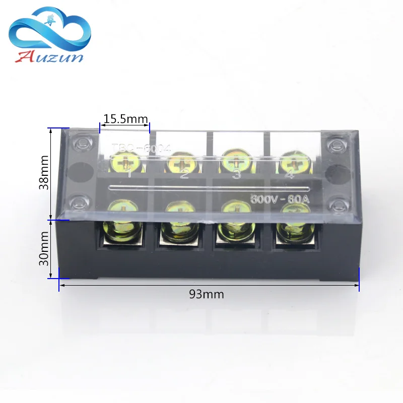 TBC-6004 Terminal Blocks Fixed Terminals High Current 60A 4P Copper Contact | Обустройство дома