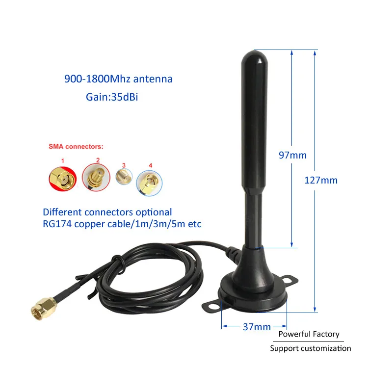 35dbi всенаправленная антенна медная магнитная с GSM / 3G 2 4G Wifi 315 МГц LTE по умолчанию 3 м