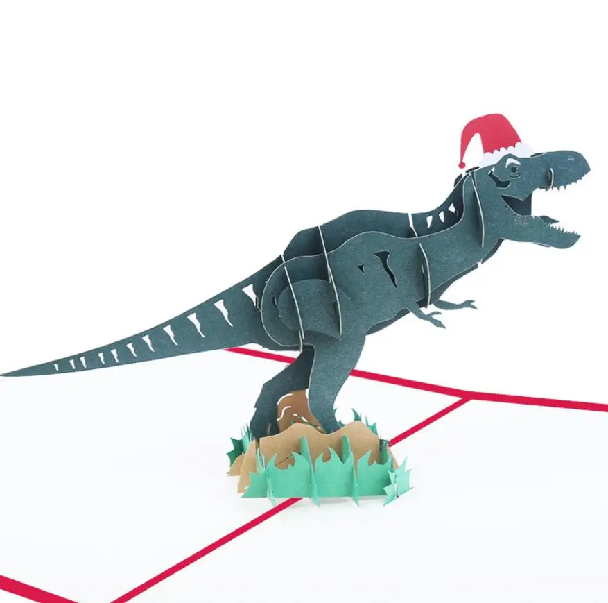10 шт. Рождественская Кепка динозавр Киригами ручной работы Оригами 3D всплывающая