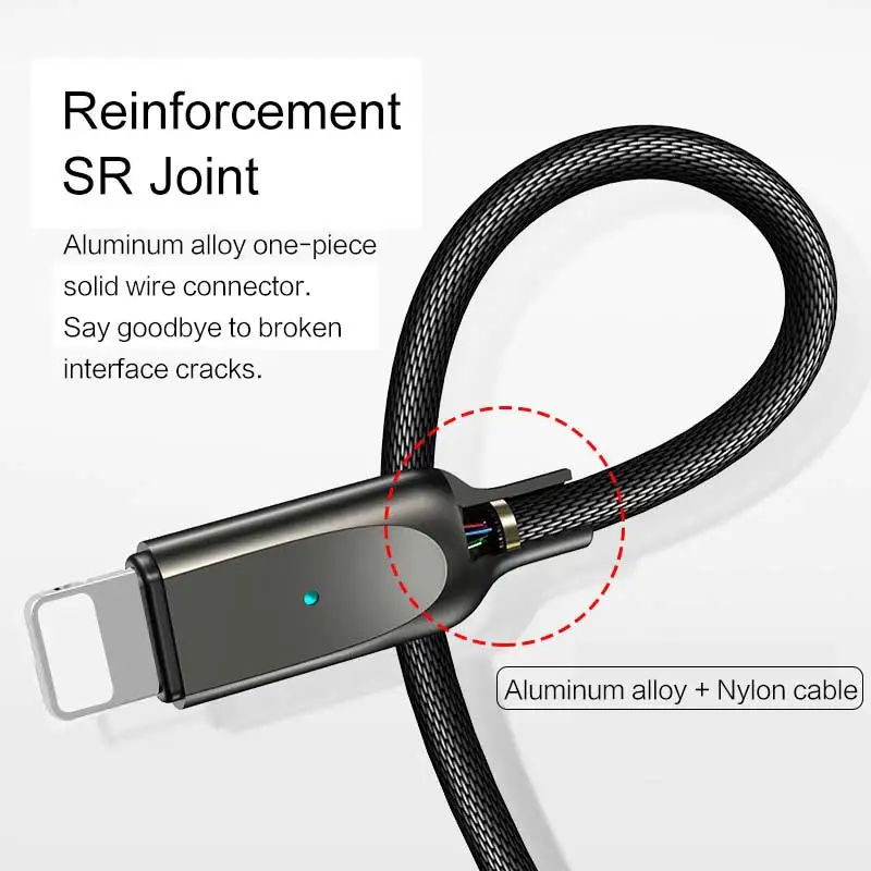 USAMS USB кабель для iPhone X Xs Max Mciro автоматическое отключение быстрой зарядки type C
