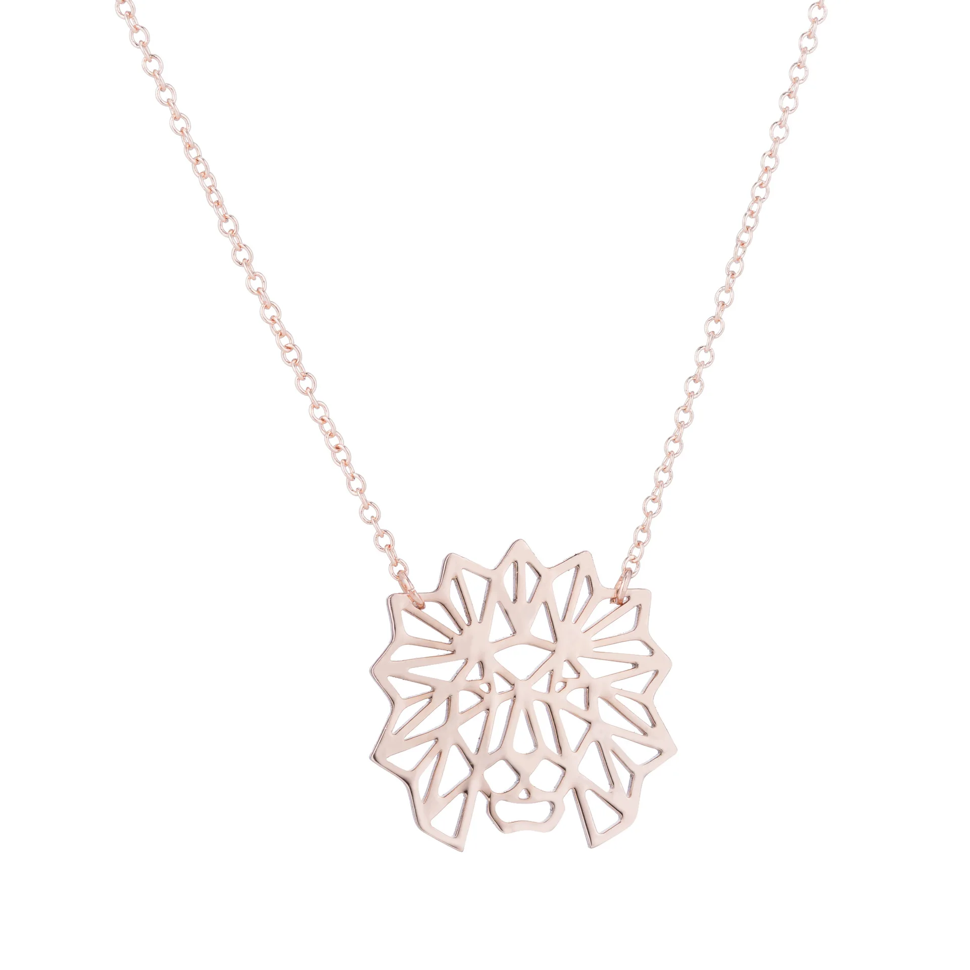 

Daisies Origami Lion Necklace Animal Pendant Necklaces Women Chain Necklace Jewelry Collier