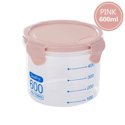 PINK 600ml Boxi 3Psc/набор диспенсер для зерновых прозрачных пластиковых банок и крышек, Герметичная канистра, кухонная сортировочная коробка для хранения продуктов, контейнер - Цвет: PINK 600ml