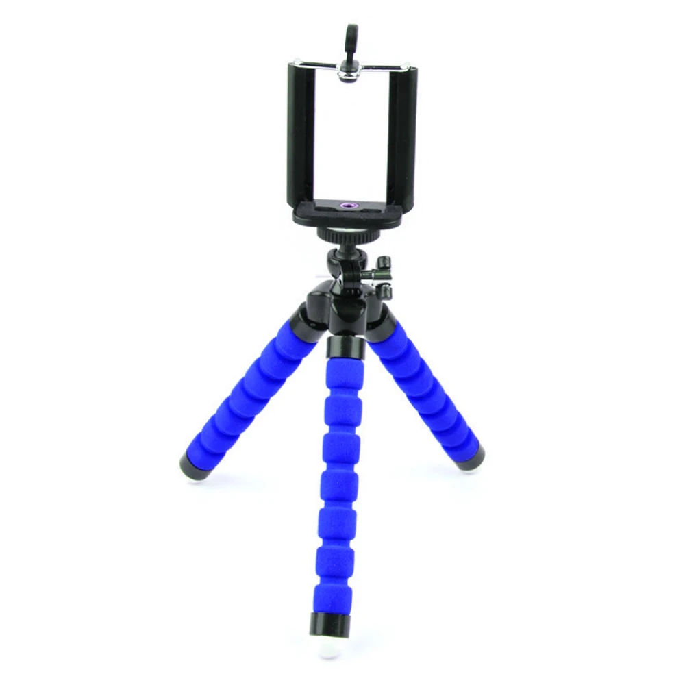 Blue 3в1 держатель для телефона Гибкий Кронштейн для штатива Осьминог селфи расширяющаяся подставка крепление монопод Аксессуары для укладки для мобильного телефона - Цвет: Blue