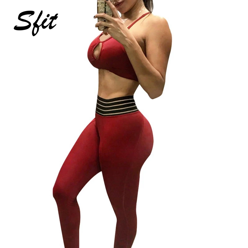 Sfit 2019 женский спортивный костюм со строчкой для спортивного зала сексуальная