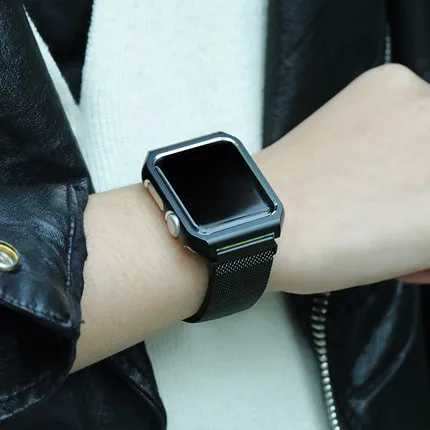 Миланская петля для Apple Watch, группа 4, 44 мм, ремешок для браслета, ремешок для Apple Watch, полосы 42 мм, 38 мм, серия 4321, металлическая сталь