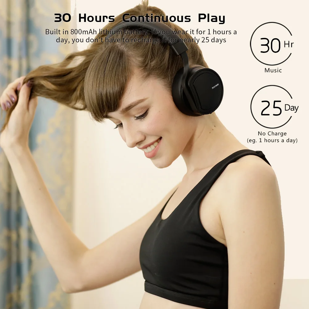 Plextone Bluetooth Наушники Hi Fi стерео Беспроводной гарнитура мягкой памяти наушники
