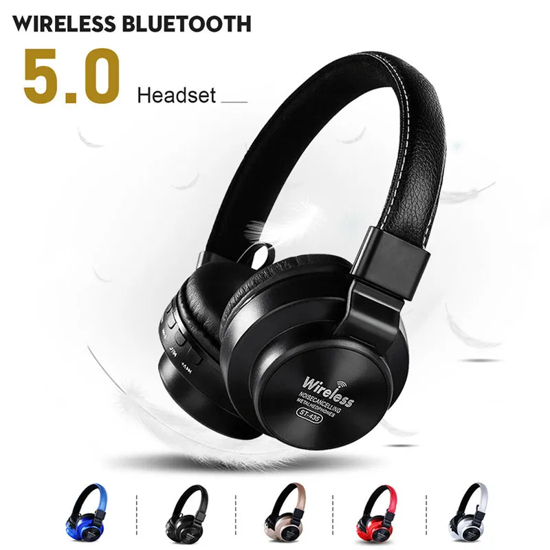 Складные беспроводные наушники Bluetooth 5 0 Спортивная стереогарнитура кожаные