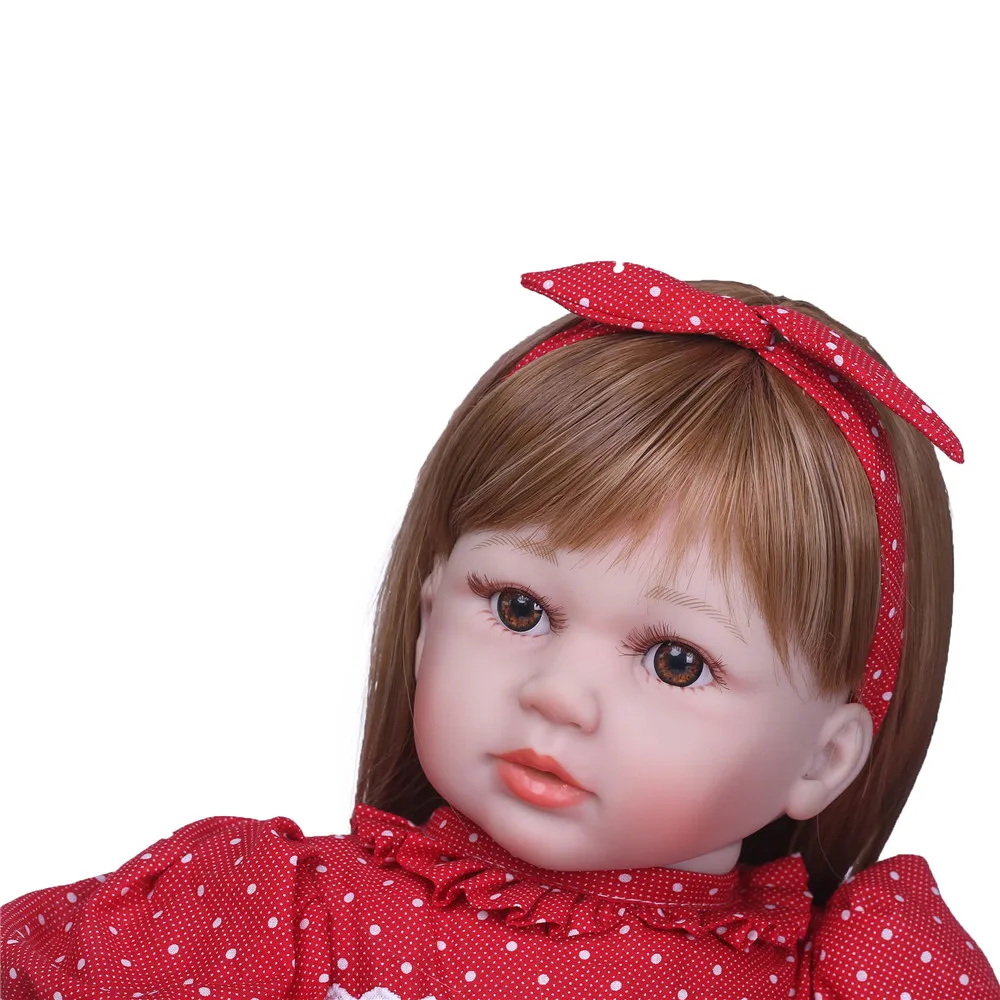 23 дюймовая кукла для новорожденных Alive bebe 58 см Силиконовое красное платье Reborn menino