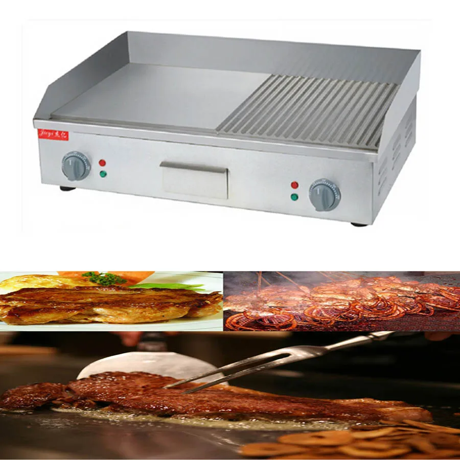 1pc fy 822a stainless steel flat pan electric griddles and grooved electric griddle grooved electric fried pans free global shipping