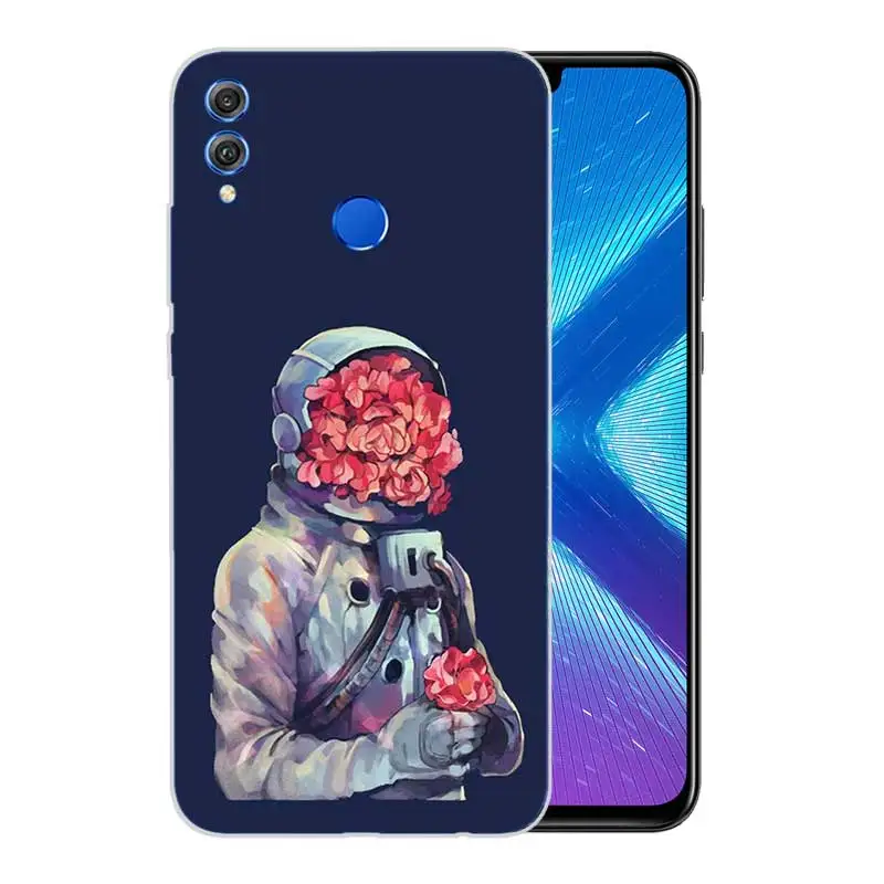 Мягкий с рисунком из ТПУ Корпус чехол для Huawei Honor V20 8X 7 8 9 10 lite 7X 8A V9 Play матовый Fundas