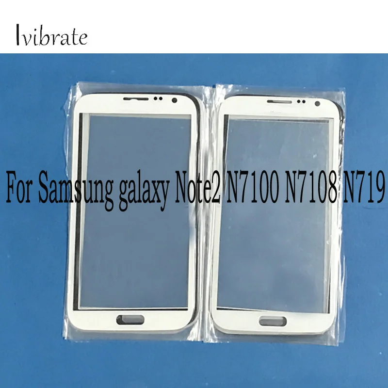 

2pcs New For Samsung galaxy Note2 Note 2 Touch Screen N7100 N7108 N719 Digitizer TouchScreen Glass panel Without Flex Cable