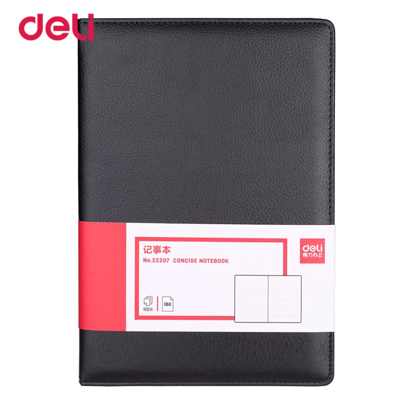 

Deli New Business notebooks for school supplies Stationery leather black notebook Scheduler Planner Daily memo Notebook hot sale