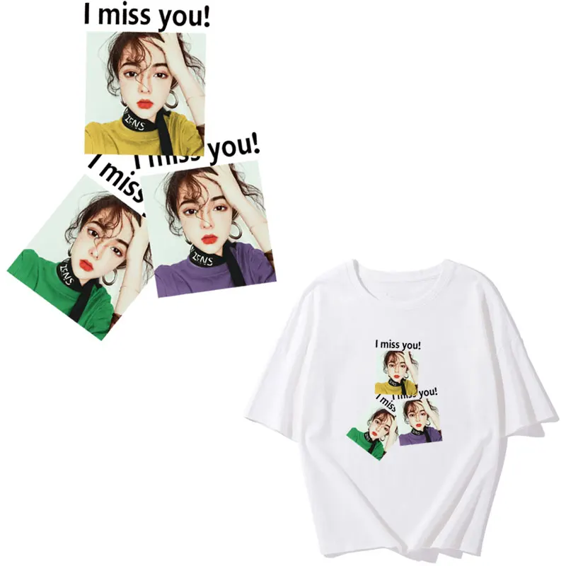 fashion european girls iron on patches for clothes thermal stickers transfer thermocollants t-shirt diy patch vetement parches | Дом и сад