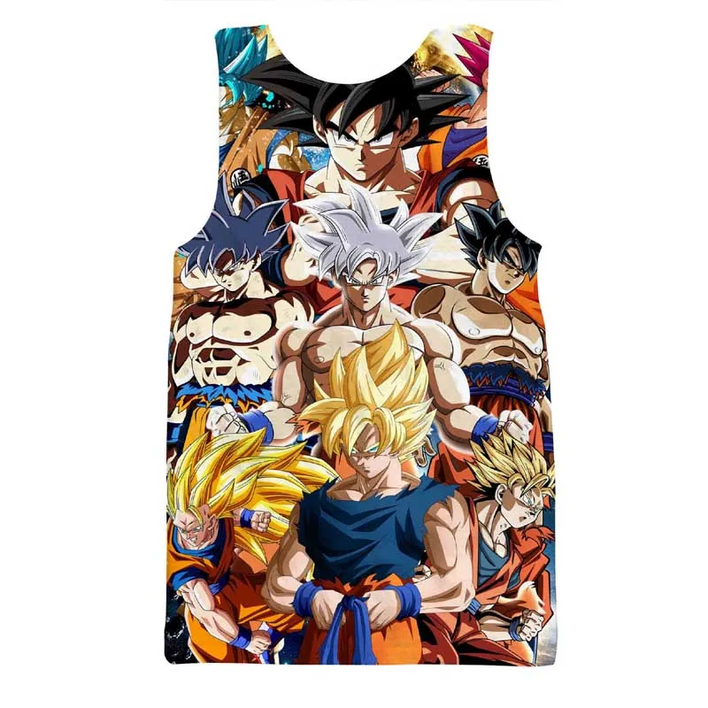 Аниме Dragon Ball Z мужские летние Майки Топы Супер Саян Гоку белый Бог Вегета Dragon Ball майка для занятий бодибилдингом Спортивная одежда для фитнеса