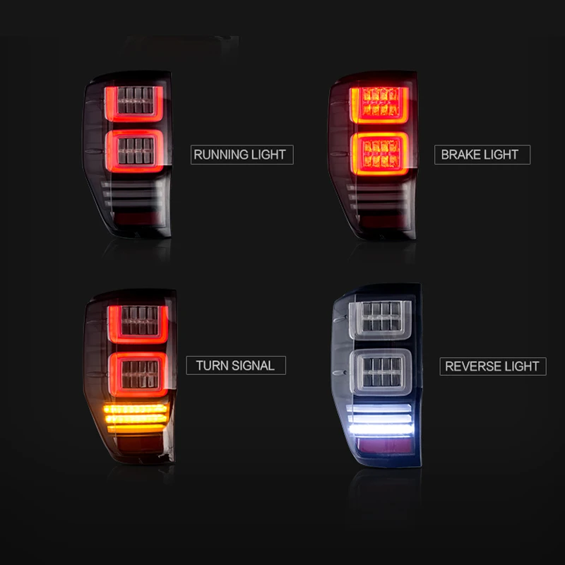 Светодиодный задний фонарь для Ford Ranger 2012- левый и правый светодиодный задний свет, обратный свет последовательного сигнала поворота