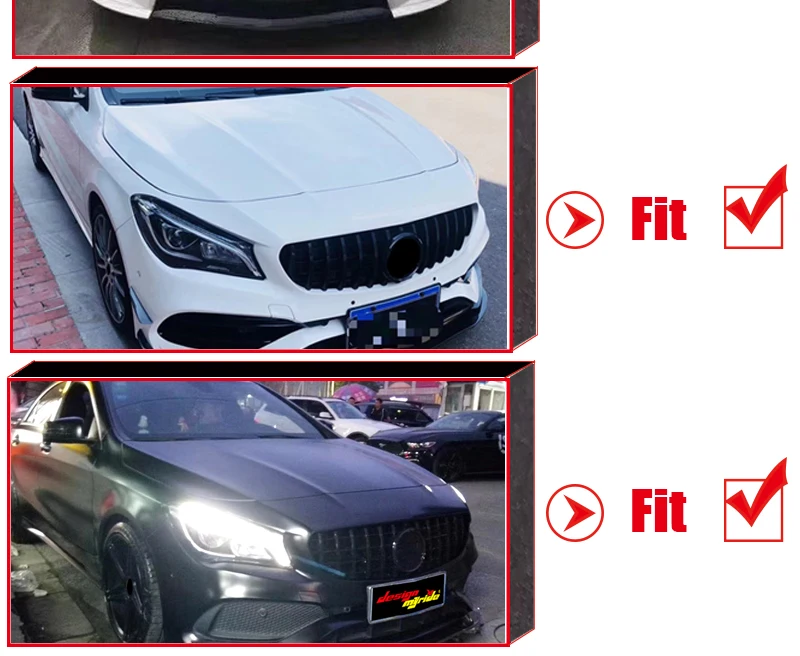 CLA W117 GTS Стиль переднего бампера решетка ABS серебро Подходит для merceesmb CLA180 200 250 45AMG спортивные Передние решетки без знака 14