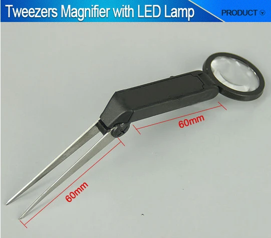 Светодиодный светильник складной пинцет для бровей с подсветкой|magnifying glass