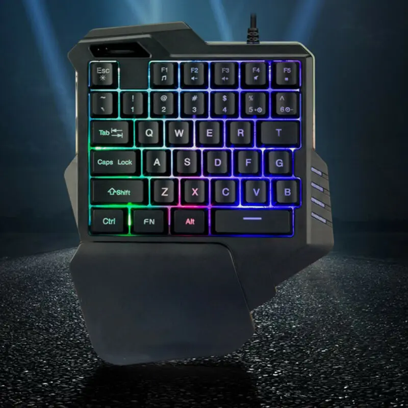 G30 Проводная игровая клавиатура с светодиодный подсветкой 35 клавиш Одноручная мембранная
