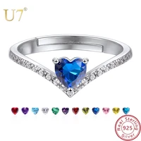 u7 925 sterling silver september birthstone ring for women wedding rings with blue crystal cz party jewelry best gifts sc109