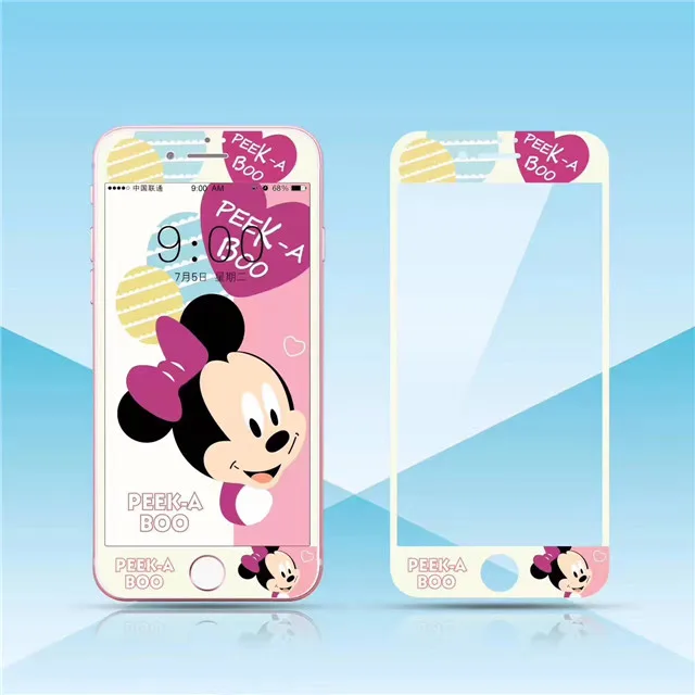 Мультфильм 3D полное покрытие из закаленного стекла для iphone 6 6S 7 8 plus Защитная пленка для экрана 9H