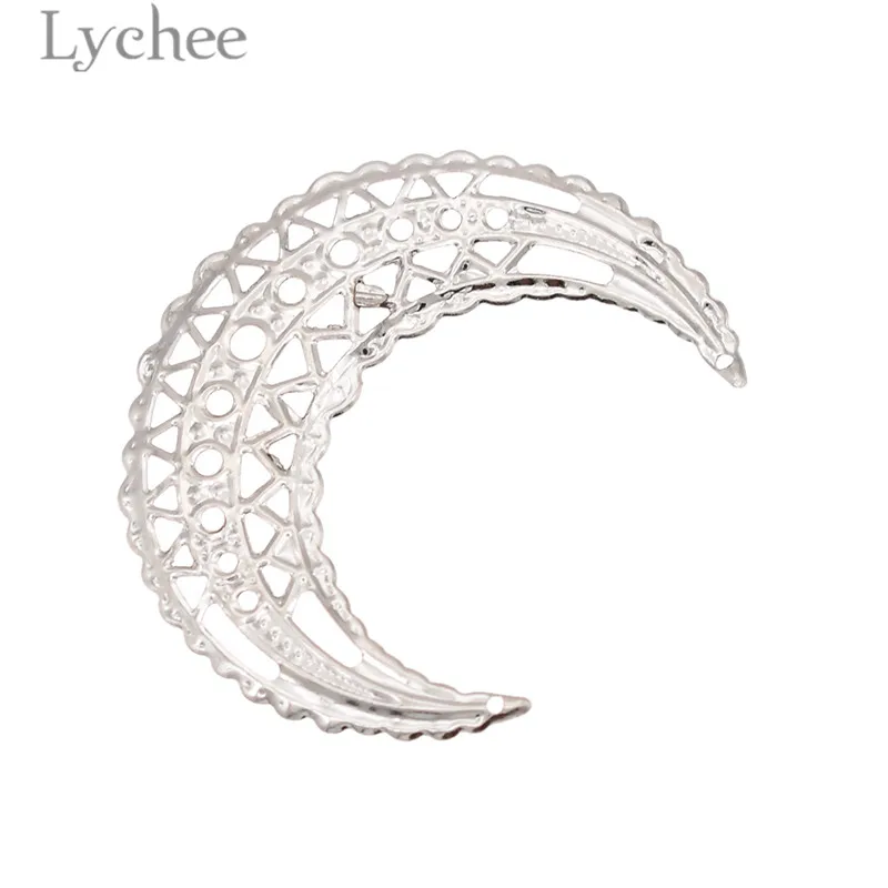Lychee Life 20 шт. металлические филигранные цветы в форме Луны полые украшения для