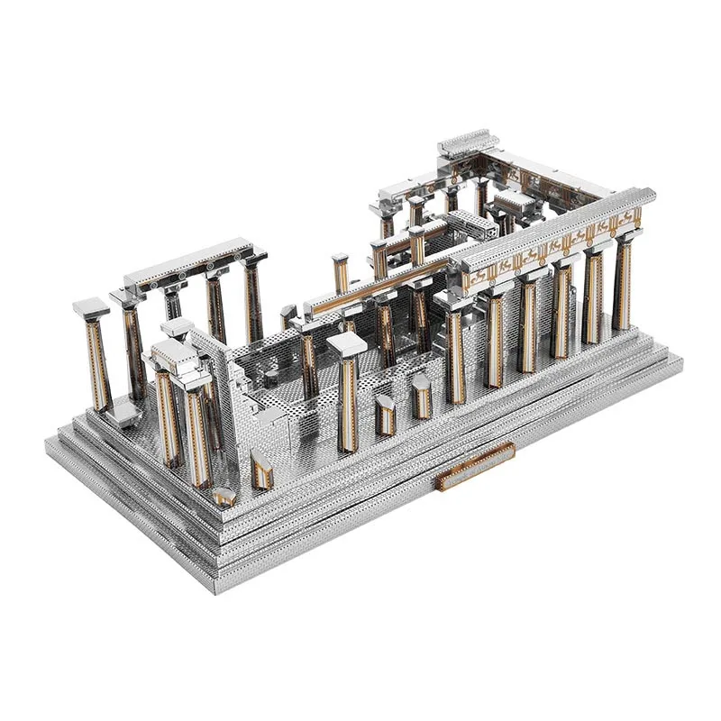 Microworld 3D металлическая головоломка Athenaeum, строительная модель, сделай сам, лазерная резка, головоломка, модель, подарок для взрослых, развивающие игрушки, настольный дисплей - Цвет: Athenaeum