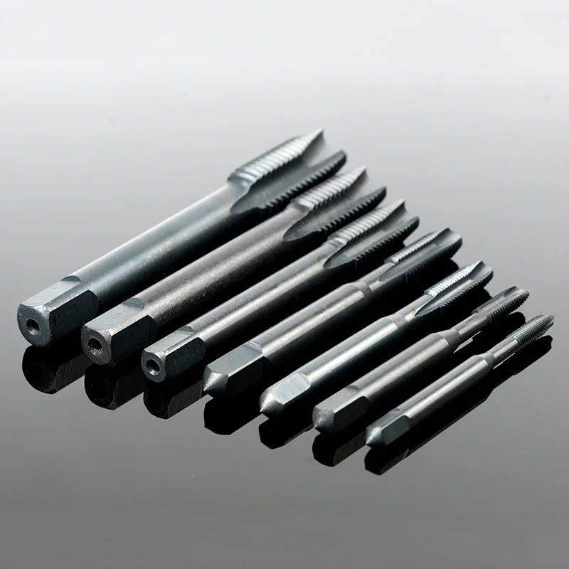 7PCS Nitride High Speed Steel Thread Metric Plug Tap Drill Bits HSS6542 Spiral Pointed Machine Hand Screw Taps Set | Инструменты