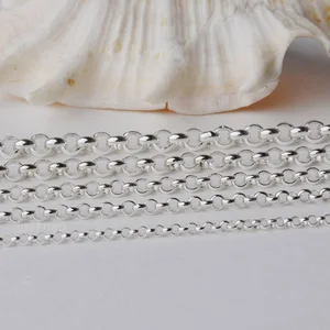 Цепочка RolloRolo для ювелирных изделий сделай сам, 925 пробы, серебряная, свободная звено веревки