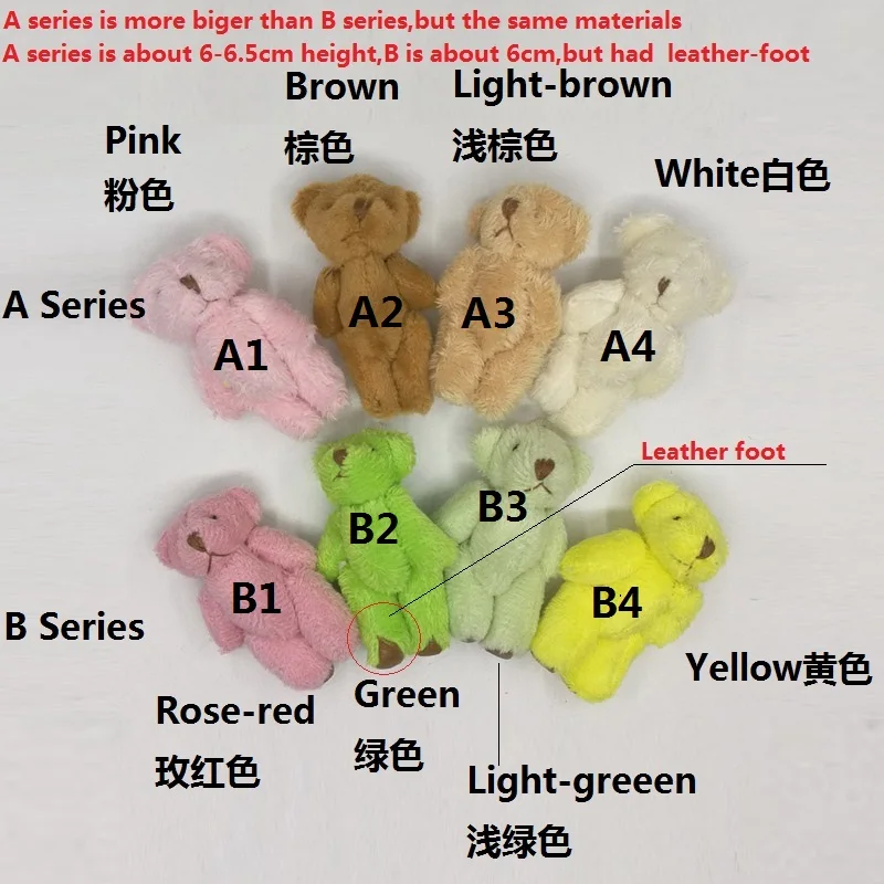 Медведь плюшевые игрушки для детей 100 шт./лот 6 см мини медведь цветной