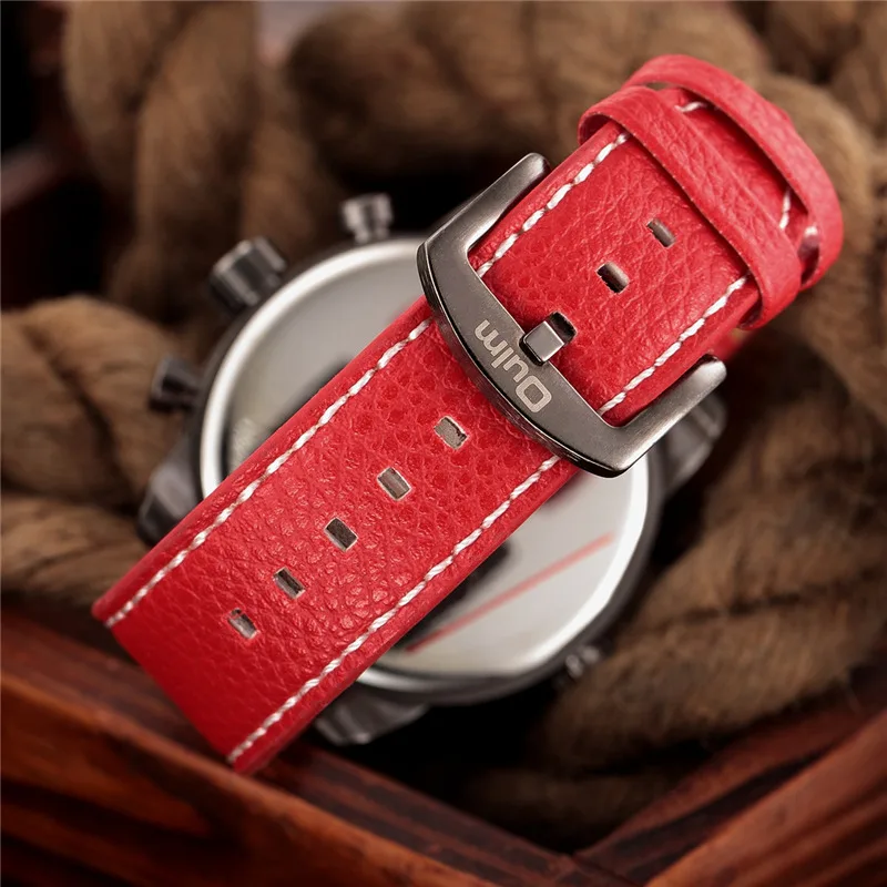 Часы Oulm Мужские с двумя часовыми поясами роскошные брендовые часы мужские