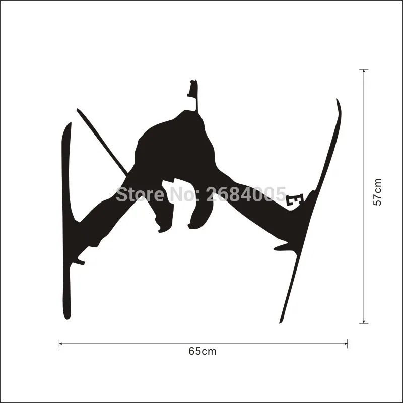 

Removable Free SLALOM Skiing Wall Stickers For Children Art Vinyl Stickers Home Decoration Living Room Bedroom Muraux R-17