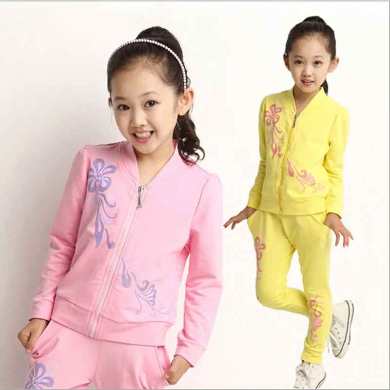 Осенне весенний брендовый комплект спортивной одежды с цветочным принтом для