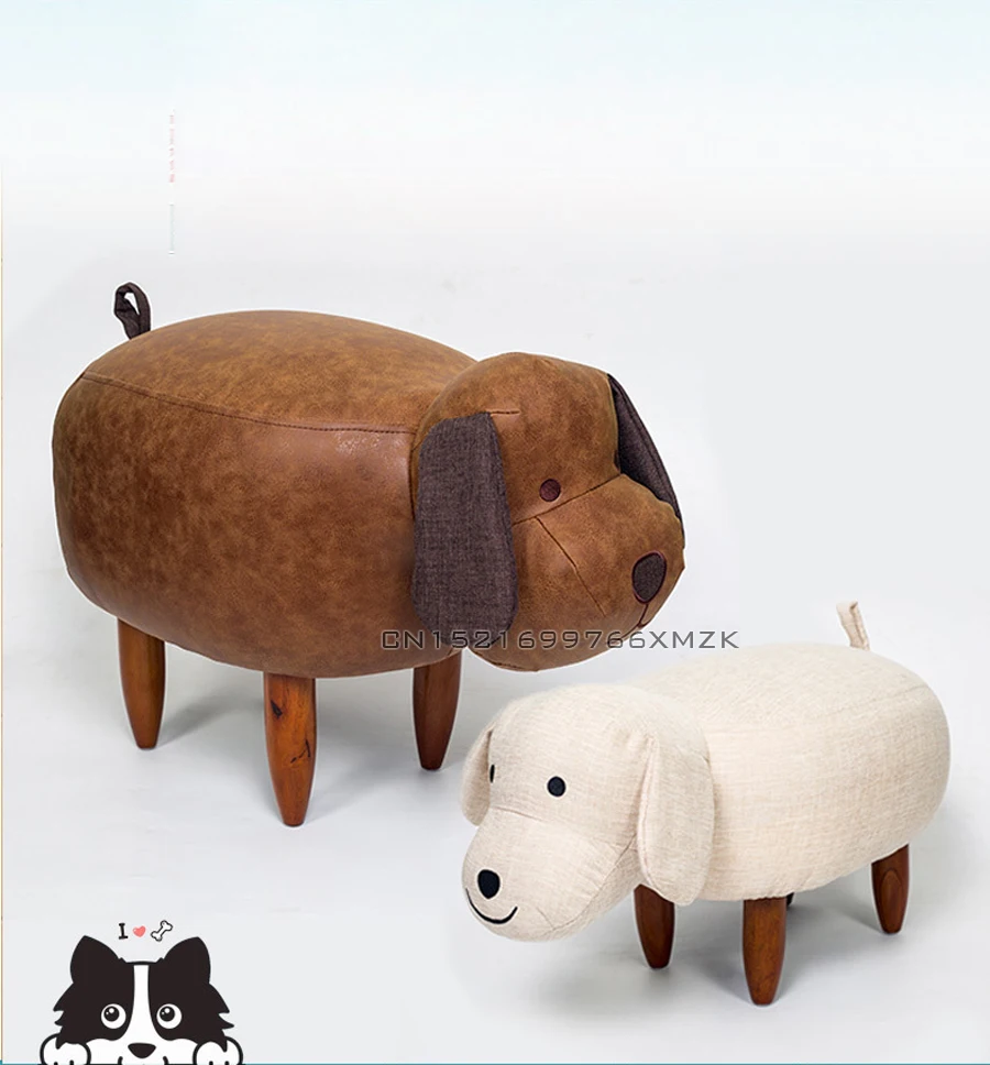 Big Sale! Solid Wood Nordic Shoe Stool Pouf Chair Leather Sofa Ottoman Bean Bag Kid Toy Storage Footstool Home Decor Furniture