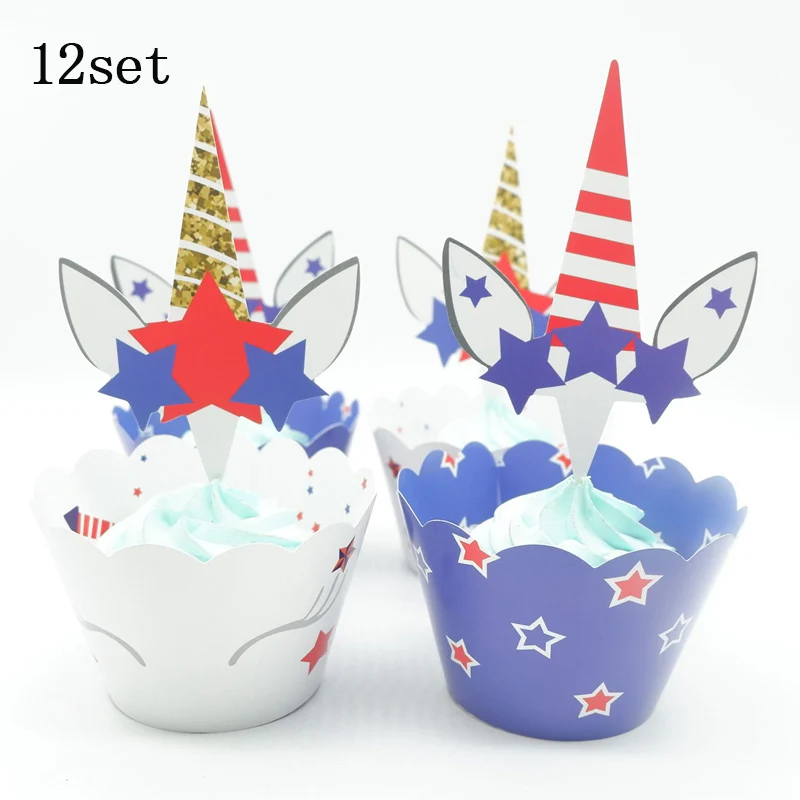 cake wapper3 X 12set 10 шт./лот, одноразовые чашки/тарелки в виде цветов единорога, вечерние принадлежности в виде единорога, декор для дня рождения, одноразовая посуда для детского душа - Цвет: cake wapper3 X 12set