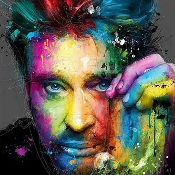4664 Алмазная вышивка huacan портрет роспись бриллиантами Johnny Hallyday полный квадратный/круглый стразы картины украшение дома - Цвет: 4664