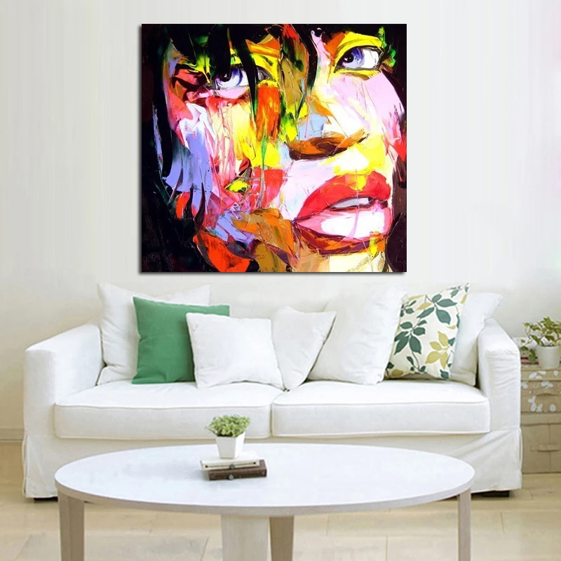 

Handpainted Modern Abstract Oil painting On Canvas Free Shipping Human Portraits Wall Pictures Wall Art for WomanPictures