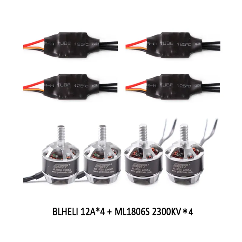 GARTT 2 шт CW CCW ML 1806 S 2300KV мотор + 4 BLHELI 12A бесщеточный ESC для FPV QAV 180 210 250 Квадрокоптер