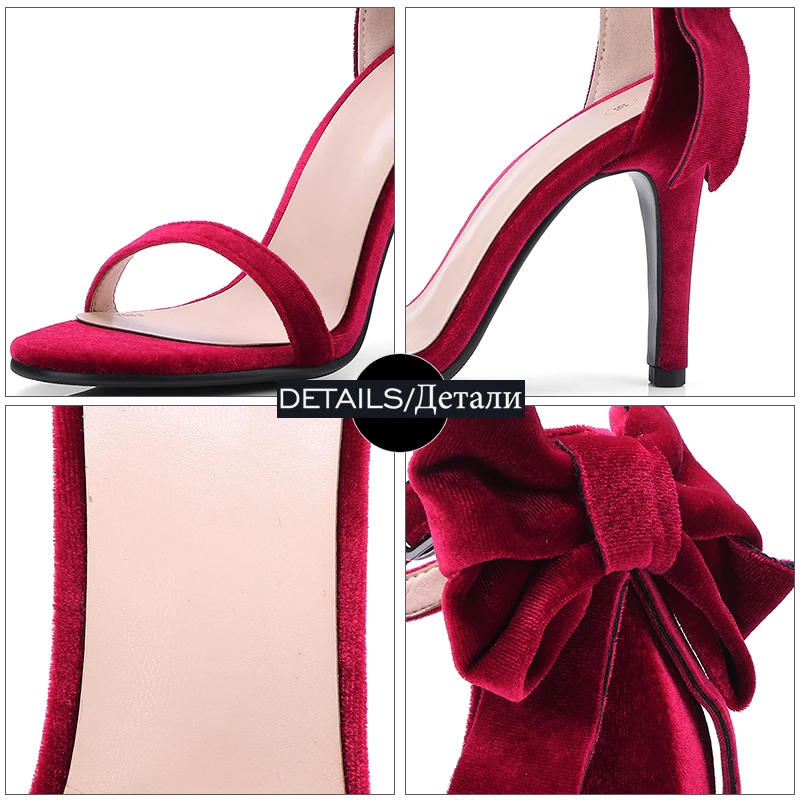 Женские босоножки на высоком каблуке с бантом и открытым носком|heels sandals women|high heels