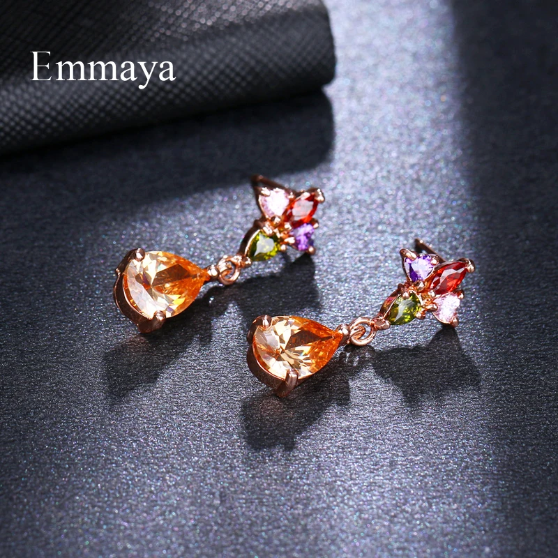 Женские серьги EMMAYA цветной с кубическим цирконом для свадебной вечеринки |