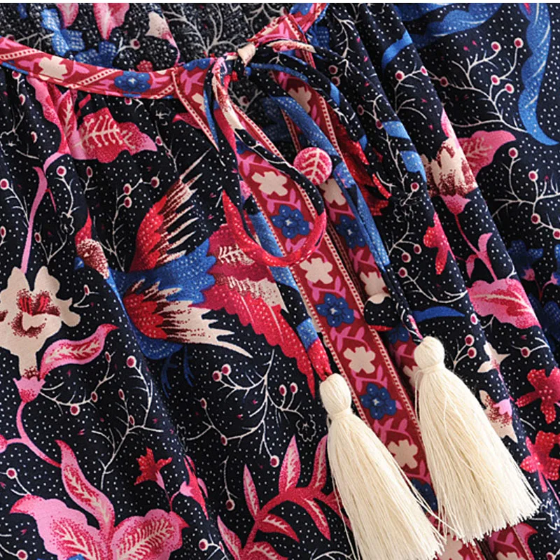 2019 летнее Новое Женское платье с круглым вырезом рукавами тонким поясом и