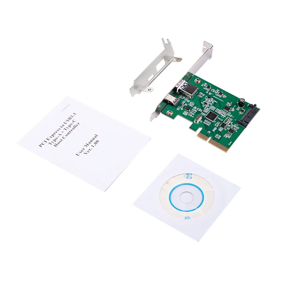 USB адаптер PCIE PCI-E 3 1 Gen 2 Type-A + Type-c PCI Express для концентратора карт 10 Гбит/с чипы ASM3142 ПК |