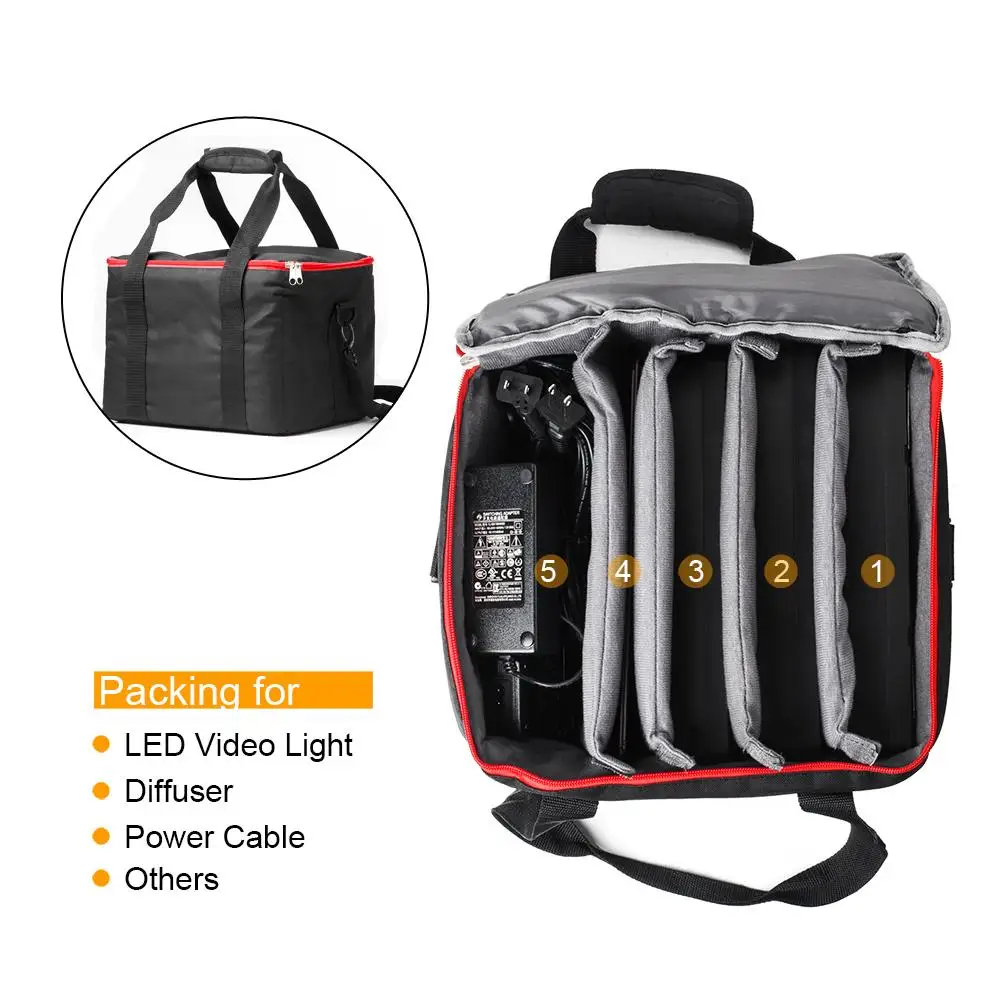 Портативный светодиодный свет сумка подходит для 3 светодиодные фонари видео