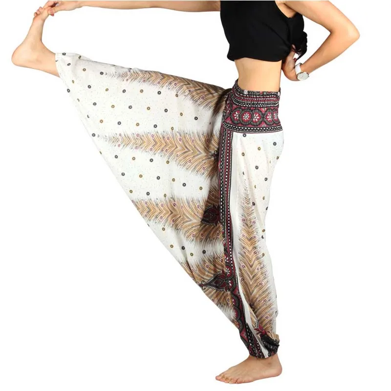 Штаны с изображением мандалы леггинсы в богемном стиле женская мягкая шифоновая