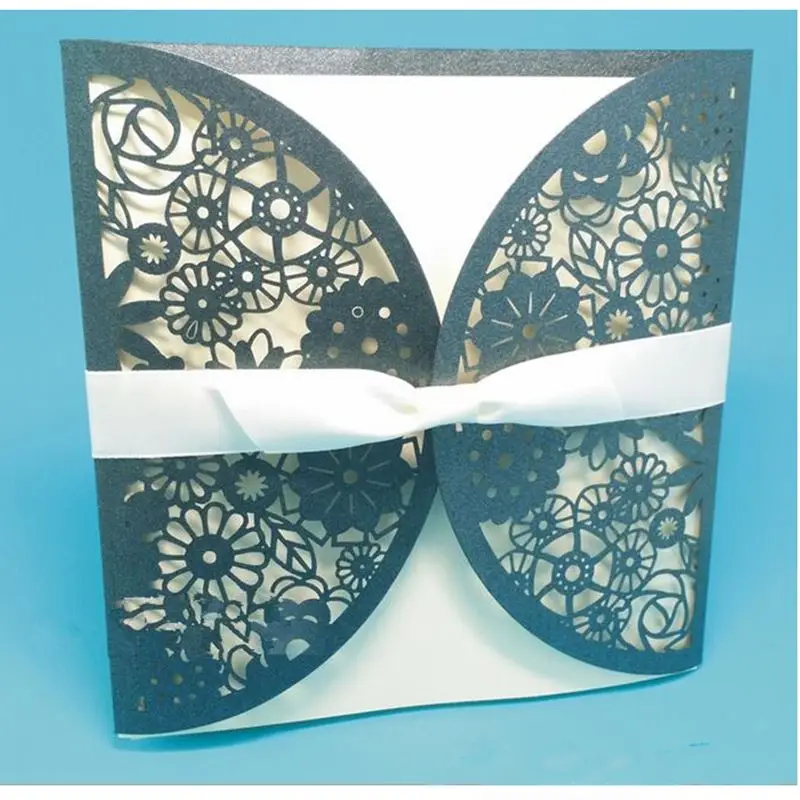 

50pcs Delicate Carved Flowers Romantic Wedding Party Invitation Card for Wedding/Business/Party/Birthday Decoration Supplies