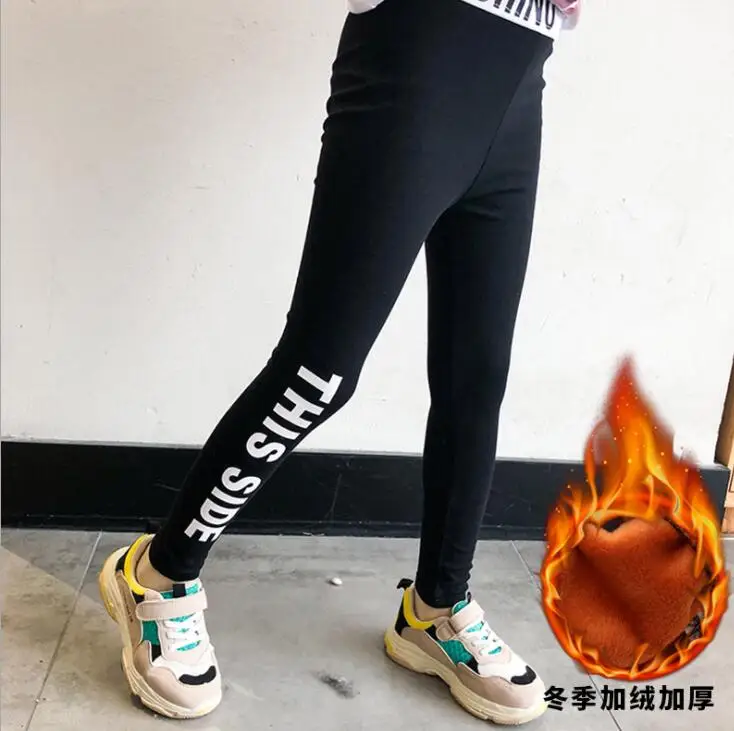 thick Спортивные Леггинсы для девочек; Новинка года; сезон весна-осень; детские школьные повседневные хлопковые длинные брюки для маленьких девочек; Мягкие штаны для бега - Цвет: thick