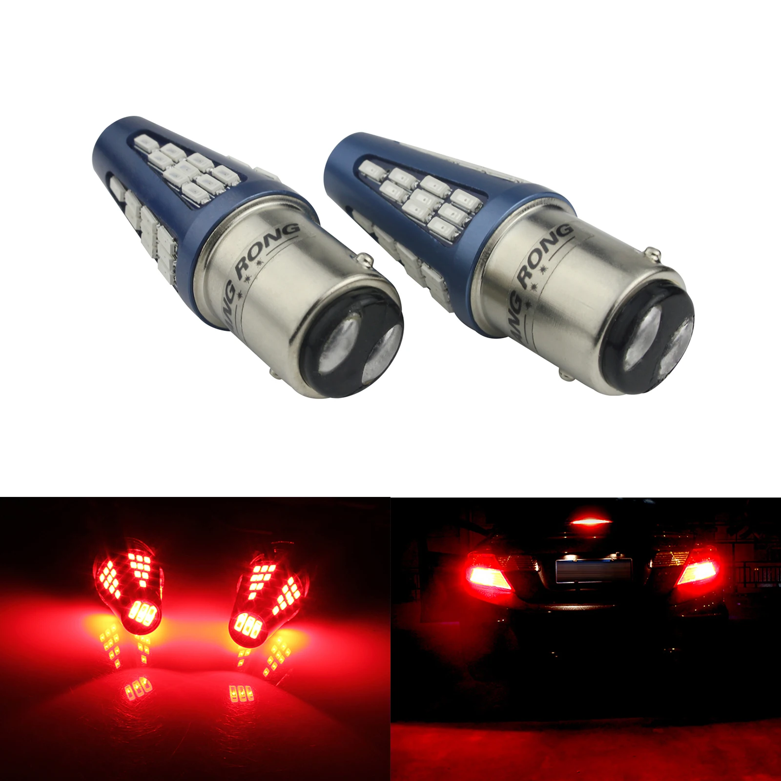 ANGRONG 2x красная 380 P21/5W 1157 BAY15d байонетный свет 48SMD светодиодный ная лампа 5W задний