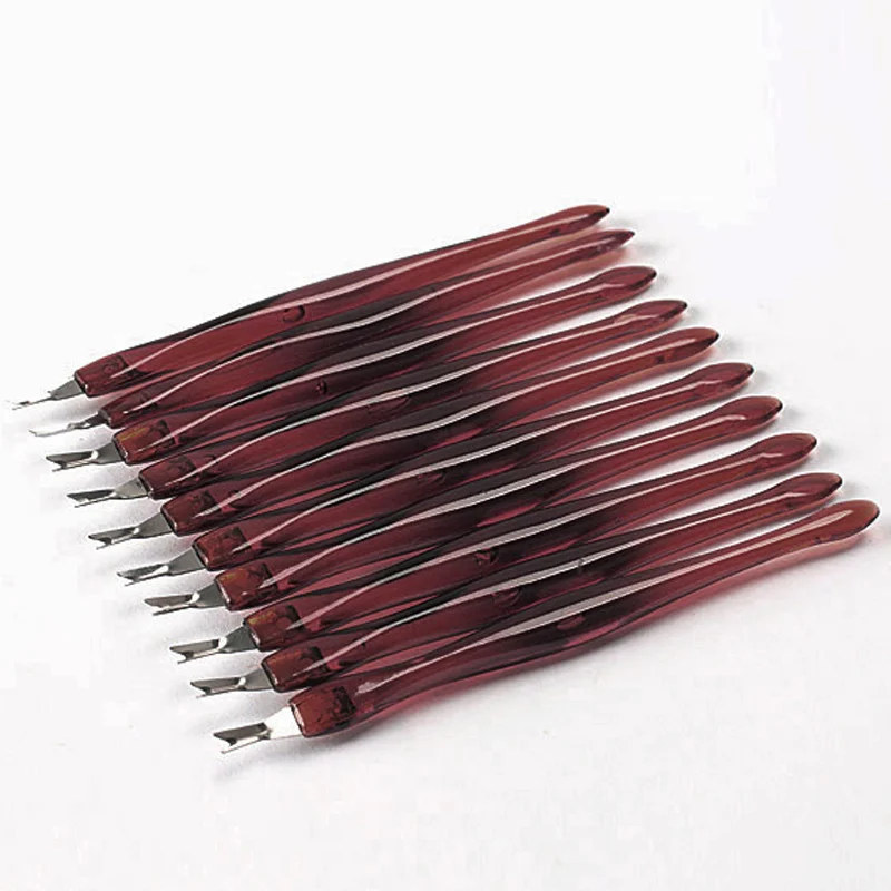 

Nail Art Fork Manicure Tool 10Pcs Stainless Steel Cuticle Pusher For Trim Dead Skin Fork Nipper Pusher Trimmer Cuticle Remover