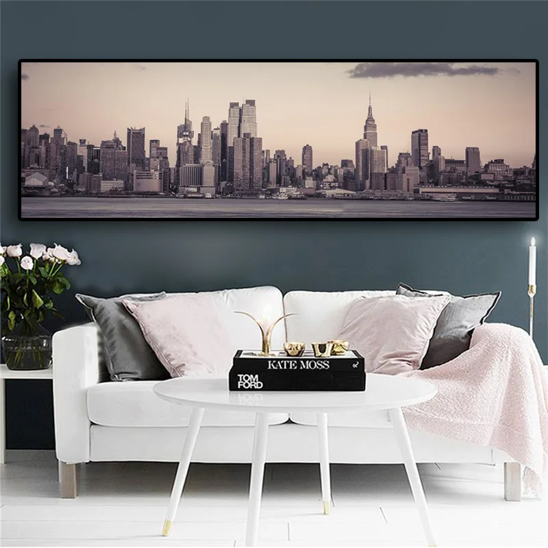 

Manhattan Empire State Building New York City Landscape Canvas Art Posters and Prints Scandinavian Wall Picture for Living Room